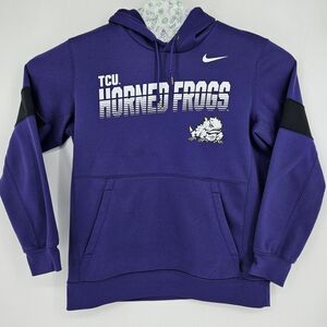 TCU Horned Frogs Hoodie Mens Large Nike Sweatshirt Purple Pullover Dri Fit